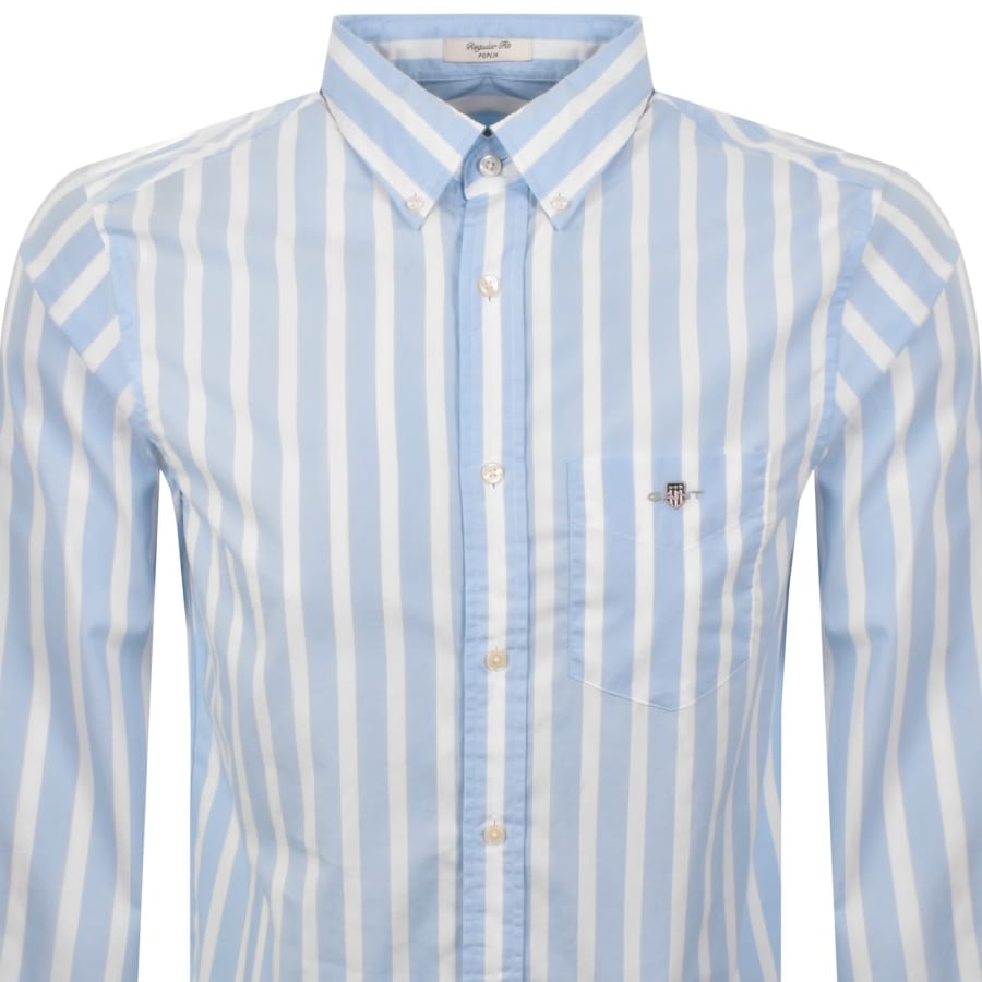 Image number 2 for Gant Poplin Check Regular Fit Shirt Blue