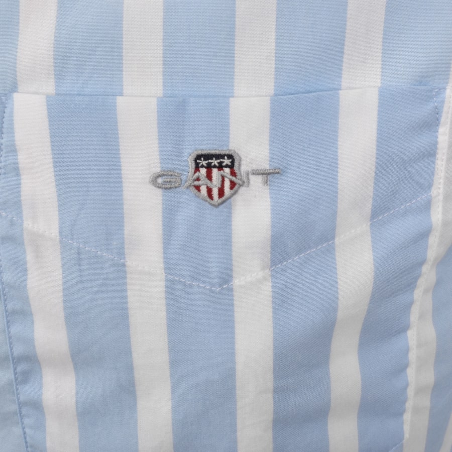 Image number 3 for Gant Poplin Check Regular Fit Shirt Blue