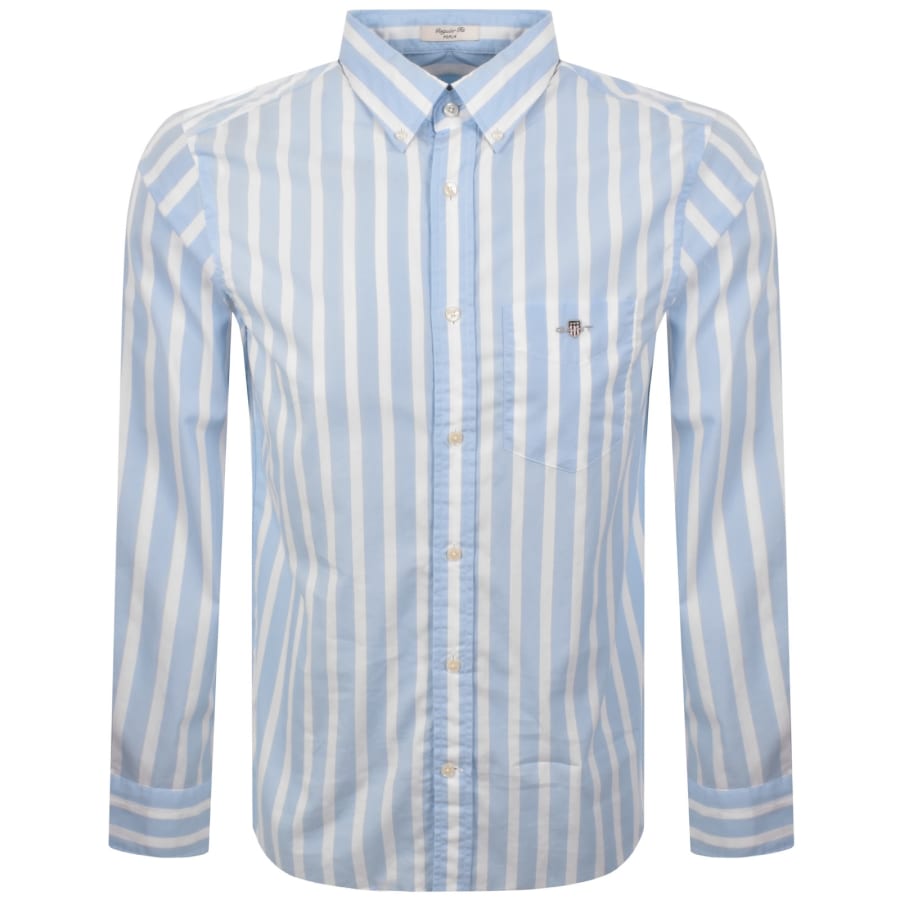 Image number 1 for Gant Poplin Check Regular Fit Shirt Blue