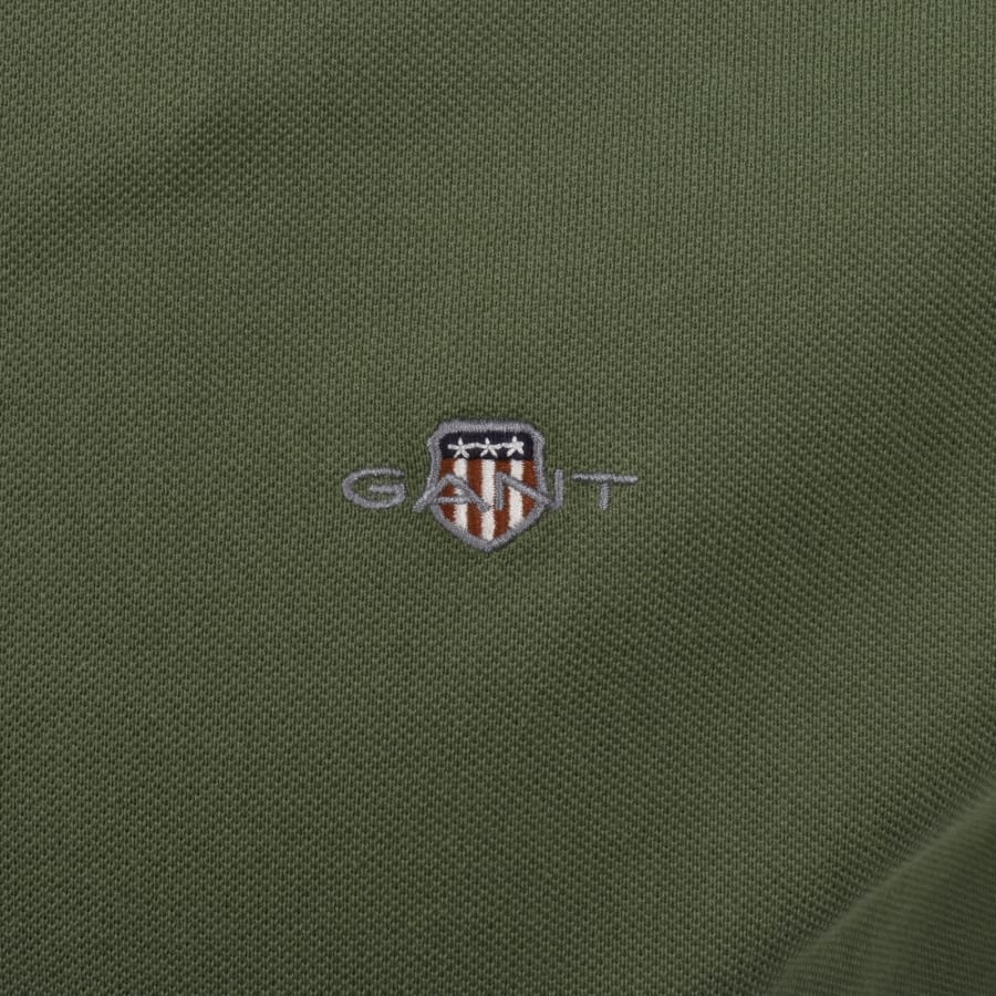 Image number 3 for Gant Regular Fit Shield Pique Polo T Shirt Green