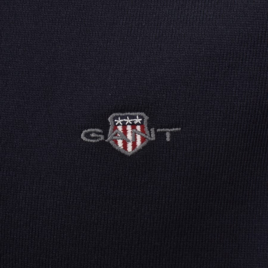 Image number 3 for Gant Striped Rugger Polo T Shirt Navy