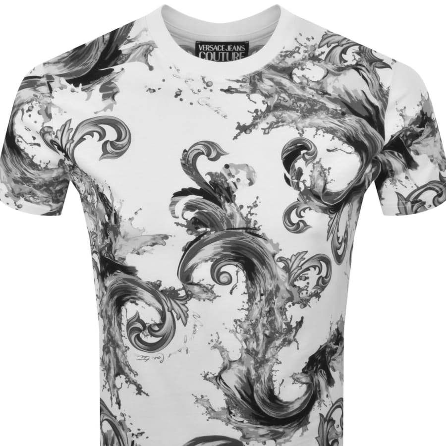 Image number 2 for Versace Jeans Couture Sea Print T Shirt White