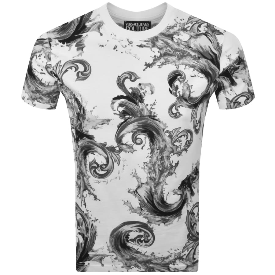 Image number 1 for Versace Jeans Couture Sea Print T Shirt White