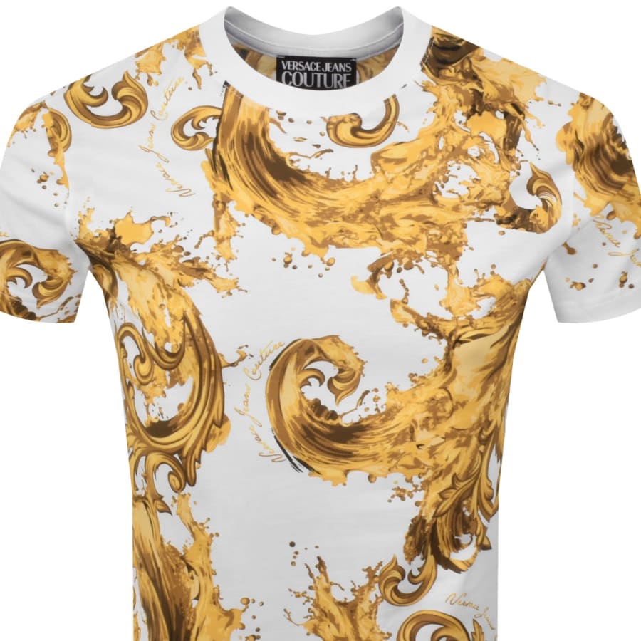 Image number 2 for Versace Jeans Couture Sea Print T Shirt White