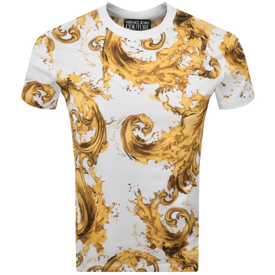 Image number 1 for Versace Jeans Couture Sea Print T Shirt White