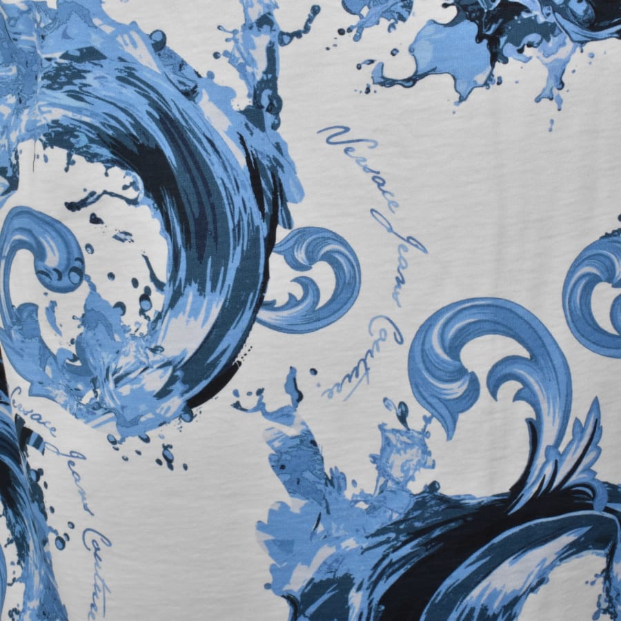 Image number 3 for Versace Jeans Couture Sea Print T Shirt White