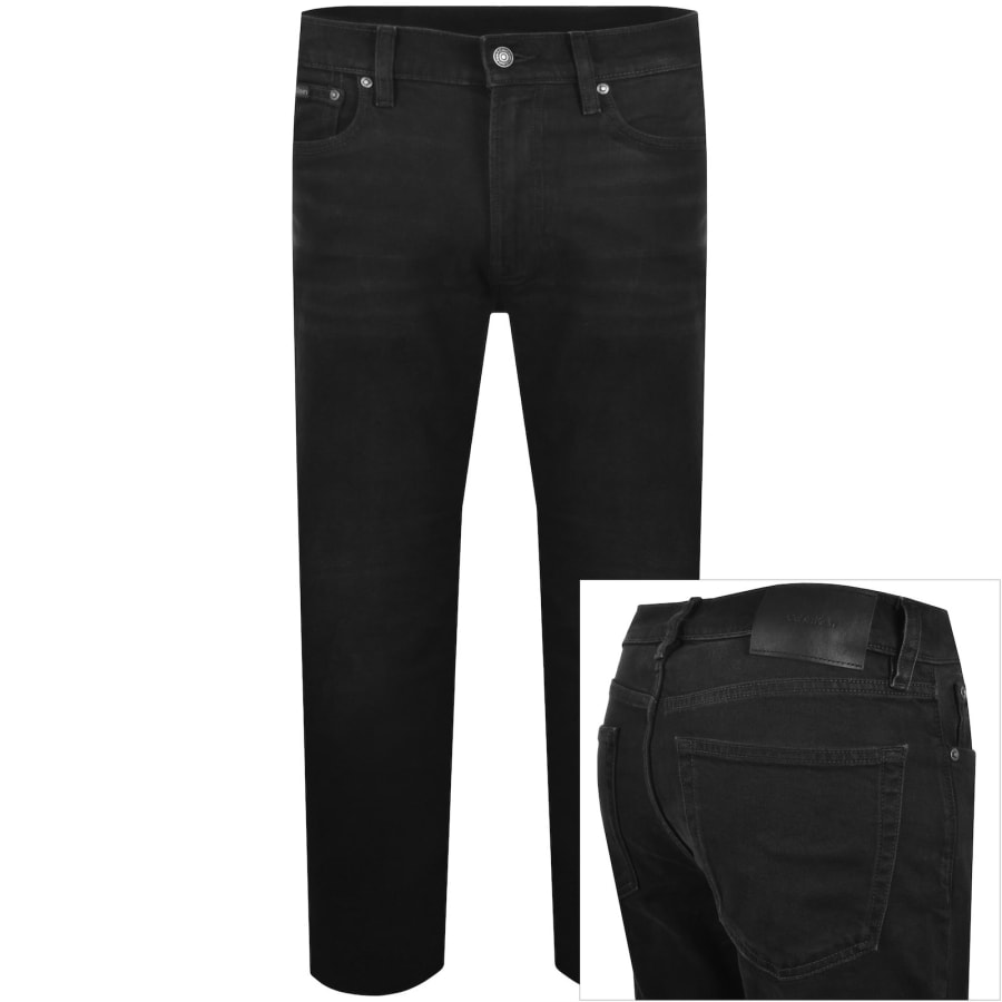 Image number 1 for Calvin Klein Jeans Slim Straight Fit Jeans Black