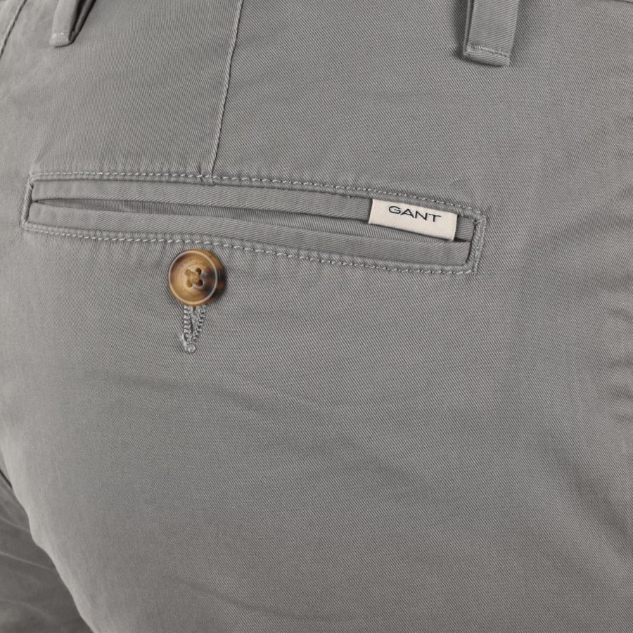 Image number 3 for Gant Slim Light Canvas Chinos Grey