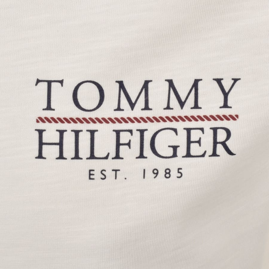 Image number 3 for Tommy Hilfiger Regular Fit Text T Shirt Cream