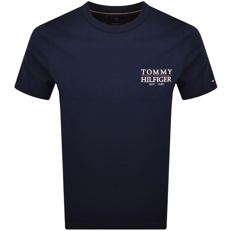 Image number 2 for Tommy Hilfiger Regular Fit Text T Shirt Navy
