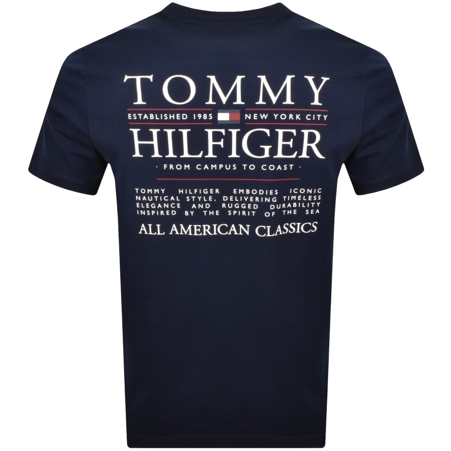Image number 5 for Tommy Hilfiger Regular Fit Text T Shirt Navy