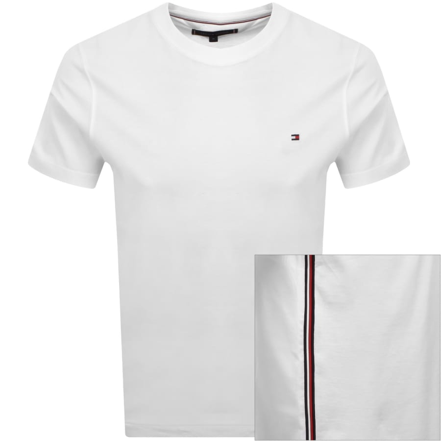 Image number 1 for Tommy Hilfiger Global Stripe T Shirt White