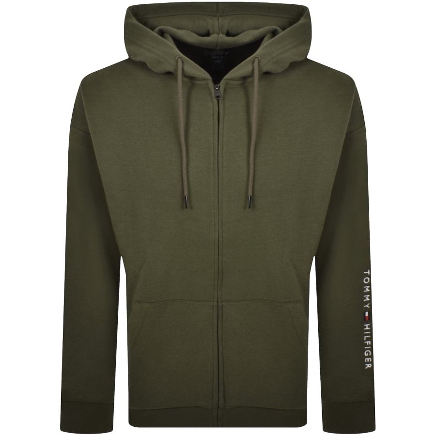 Image number 1 for Tommy Hilfiger Full Zip Hoodie Army Green