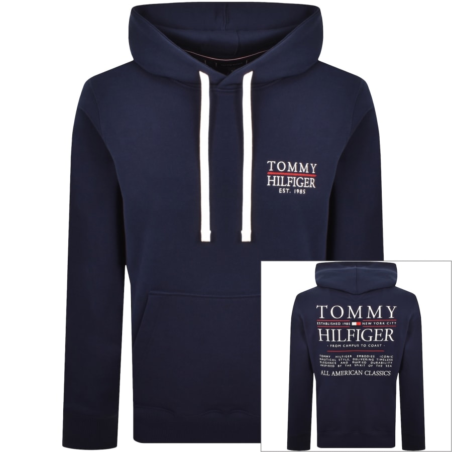 Image number 1 for Tommy Hilfiger Heritage Hoodie Carbon Navy