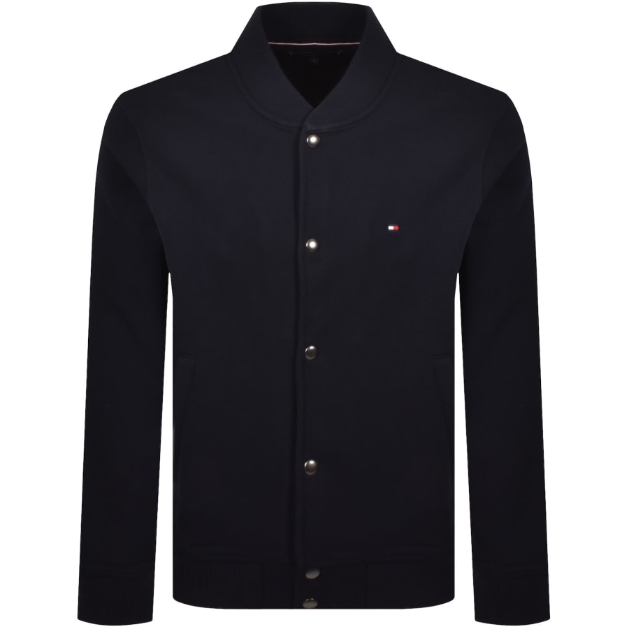 Image number 1 for Tommy Hilfiger Terry Bomber Jacket Navy