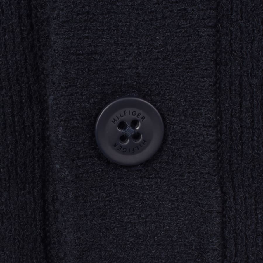 Image number 4 for Tommy Hilfiger Knit Polo Collar Cardigan Navy