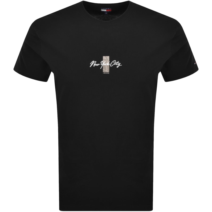 Image number 2 for Tommy Jeans Sign Block T Shirt Black