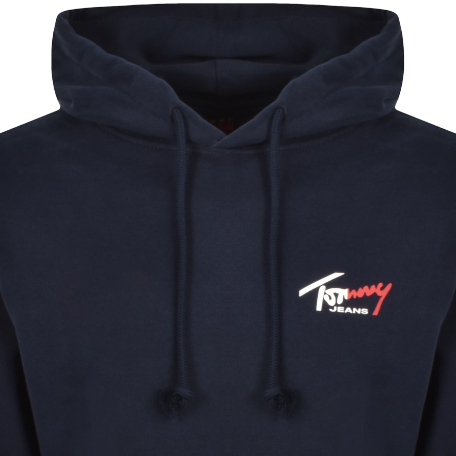 Image number 2 for Tommy Jeans Entry Sign Hoodie Navy