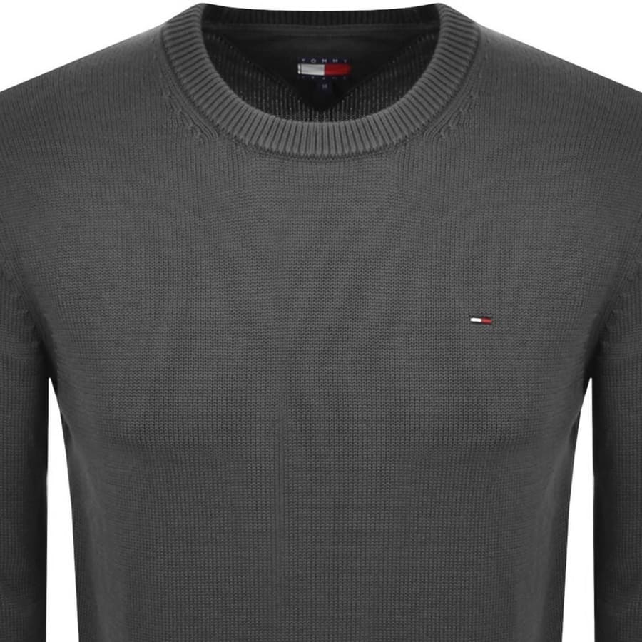 Image number 2 for Tommy Jeans Flag Slim Fit Jumper Grey