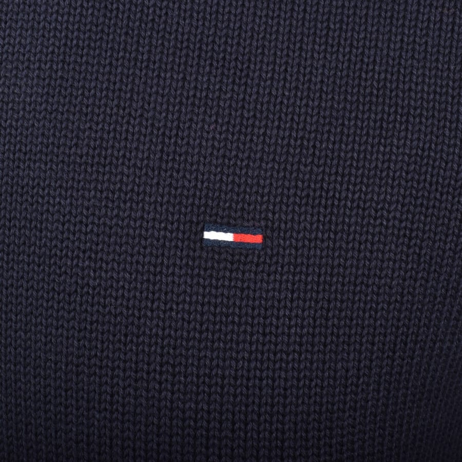 Image number 3 for Tommy Jeans Flag Slim Knit Jumper Navy