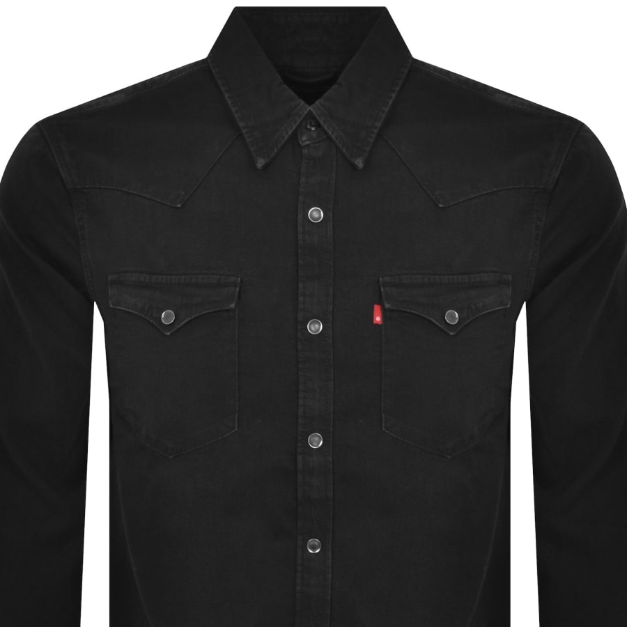 Image number 2 for Levis Barstow Western Denim Shirt Black
