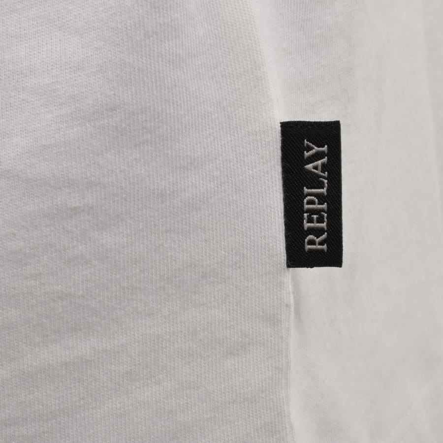 Image number 4 for Replay Back Graphic T Shirt Off White