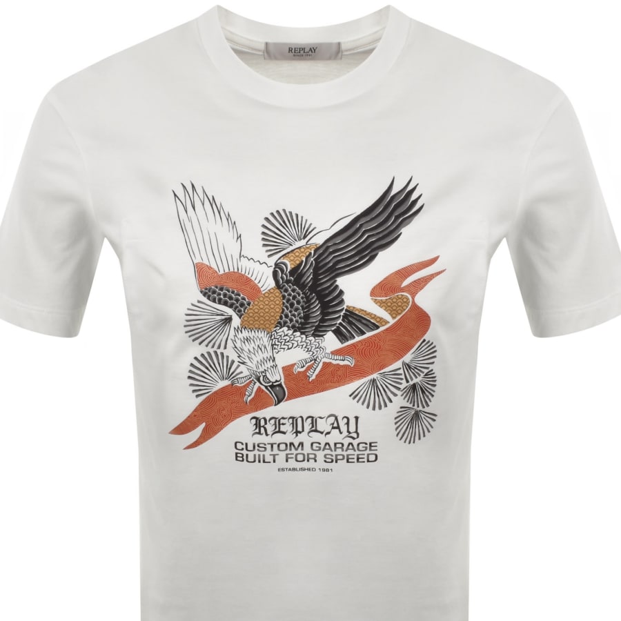 Image number 2 for Replay Graphic T Shirt Off White