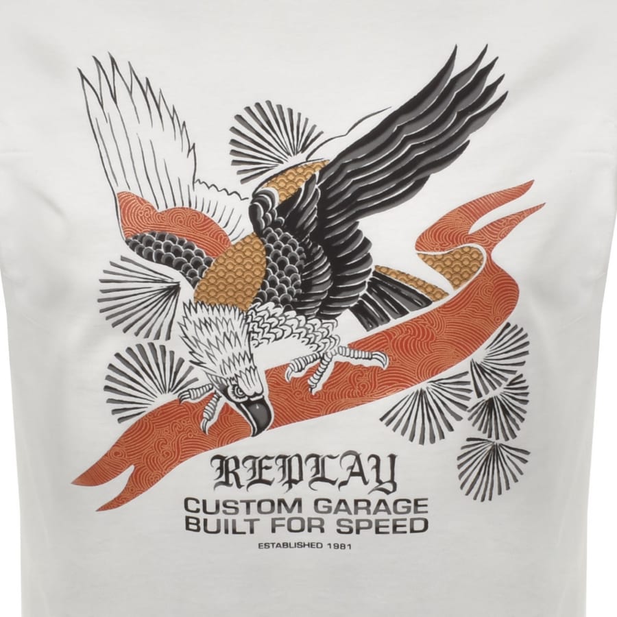 Image number 3 for Replay Graphic T Shirt Off White