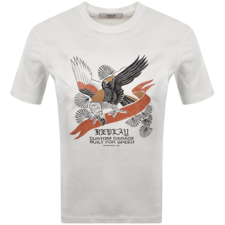 Image number 1 for Replay Graphic T Shirt Off White