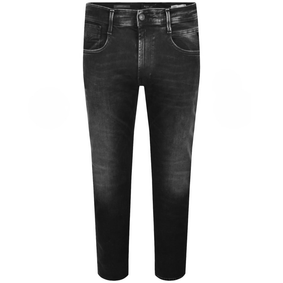 Image number 2 for Replay Anbass Hyperflex Jeans Black