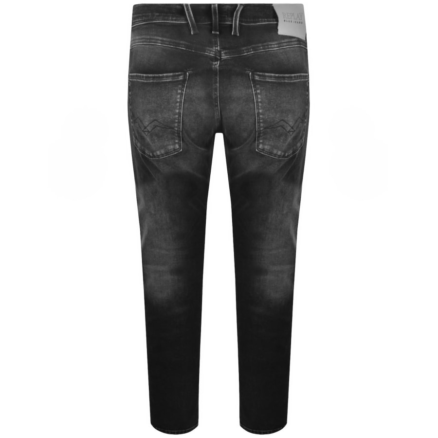 Image number 3 for Replay Anbass Hyperflex Jeans Black