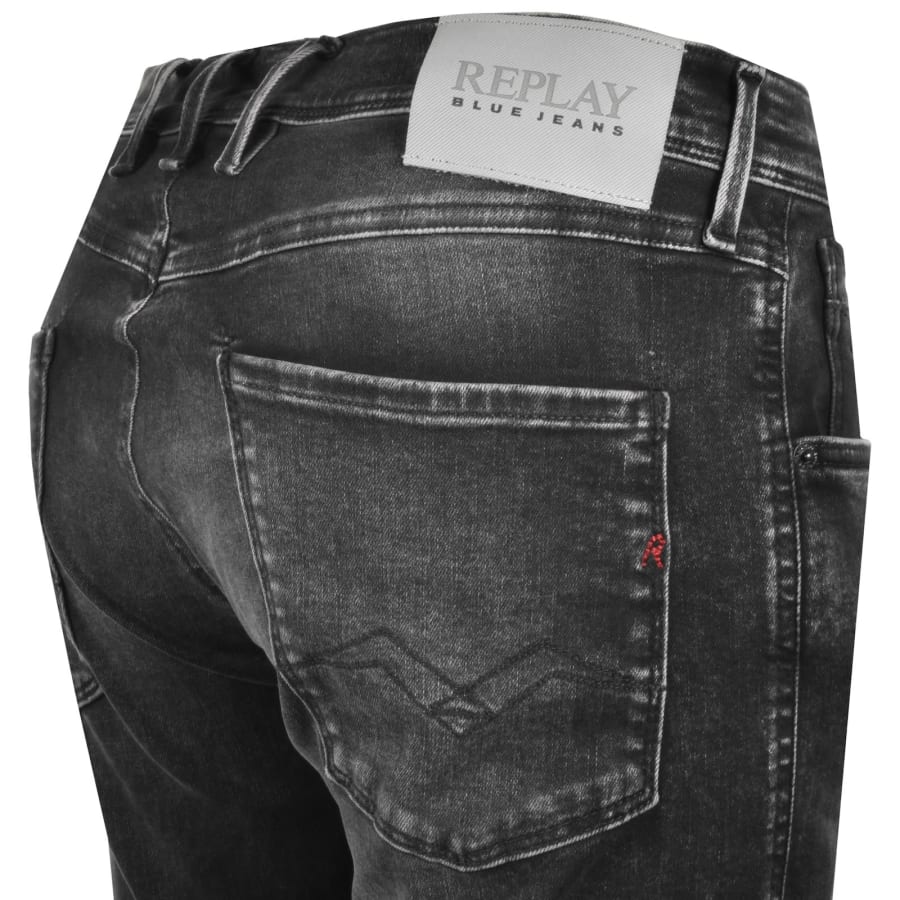 Image number 4 for Replay Anbass Hyperflex Jeans Black