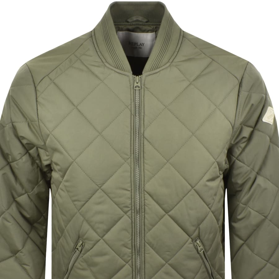 Image number 3 for Replay Padded Jacket Light Military Green