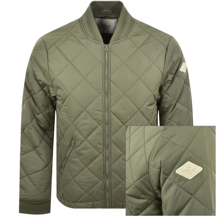 Image number 1 for Replay Padded Jacket Light Military Green