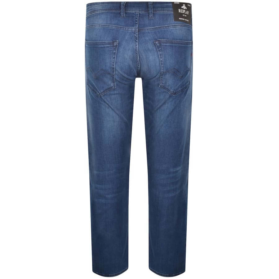 Image number 3 for Replay Grover Straight Jeans Dark Wash Blue