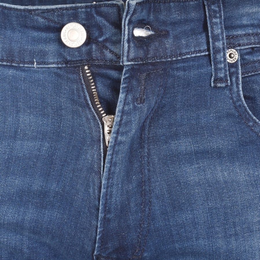 Image number 5 for Replay Grover Straight Jeans Dark Wash Blue