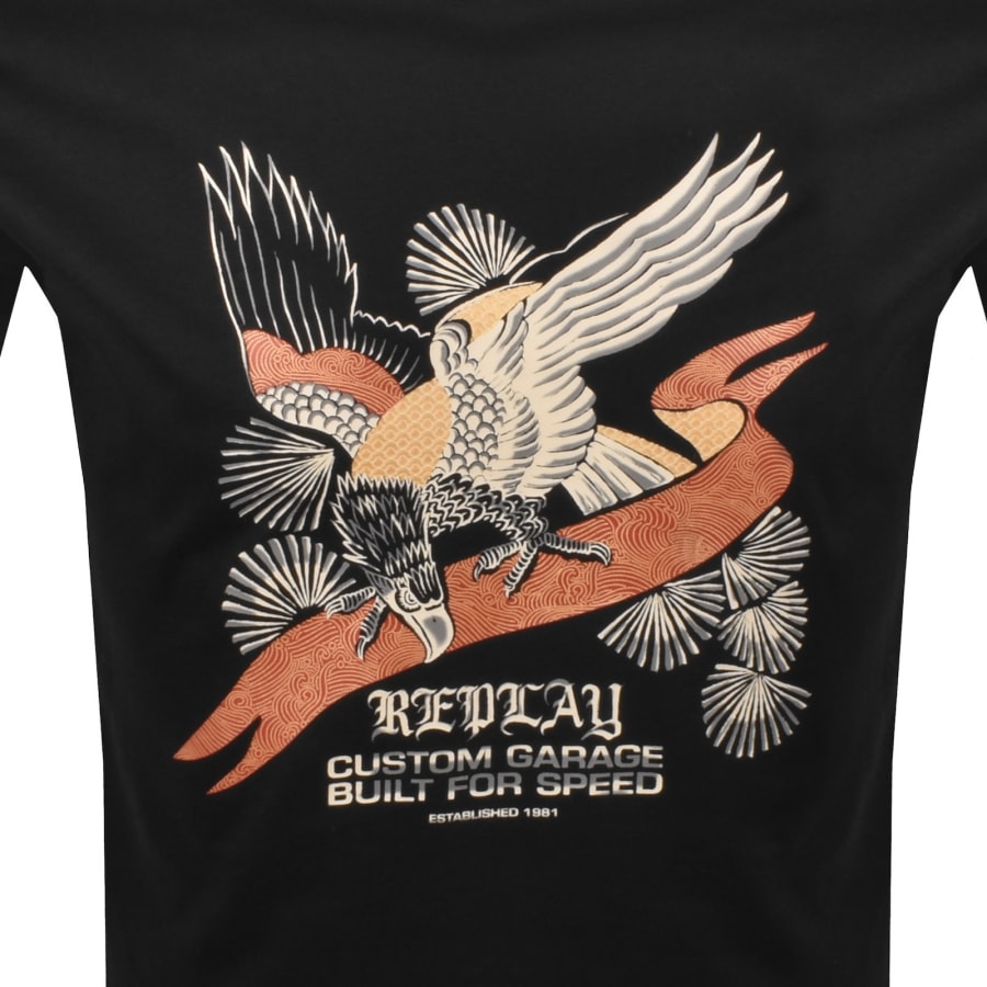Image number 3 for Replay Graphic T Shirt Black