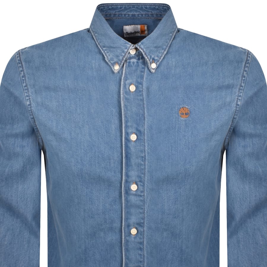 Image number 2 for Timberland Denim Shirt Mid Wash Blue
