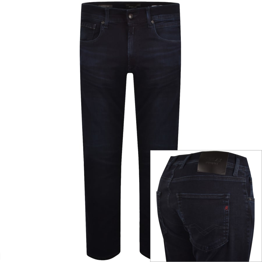 Image number 1 for Replay Grover Dark Wash Jeans Blue