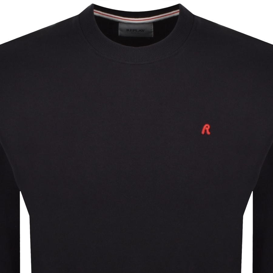 Image number 2 for Replay Crew Neck Sweatshirt Navy