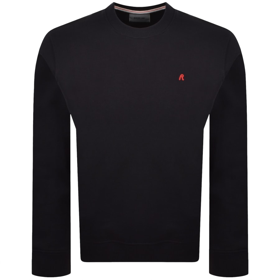 Image number 1 for Replay Crew Neck Sweatshirt Navy