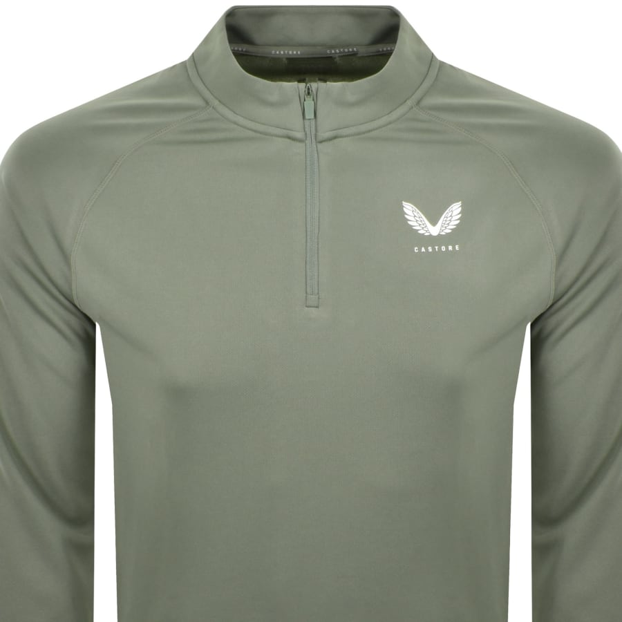 Image number 2 for Castore Adapt Quarter Zip Sweatshirt Green