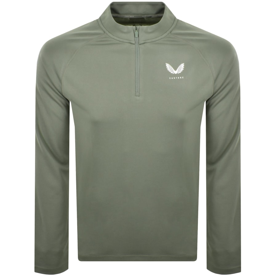 Image number 1 for Castore Adapt Quarter Zip Sweatshirt Green