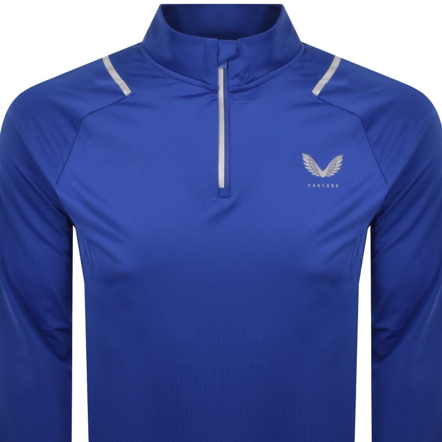 Image number 2 for Castore Lightweight Quarter Zip T Shirt Blue