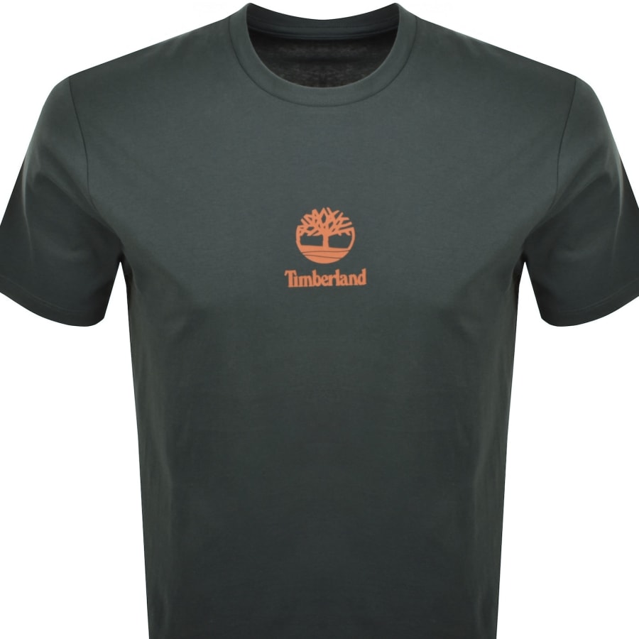 Image number 2 for Timberland Print Stack Logo T Shirt Green