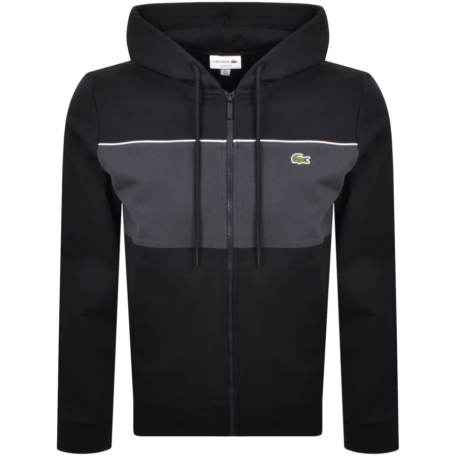Image number 1 for Lacoste Logo Full Zip Hoodie Black