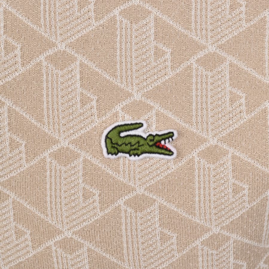 Image number 3 for Lacoste Logo Polo T Shirt Beige