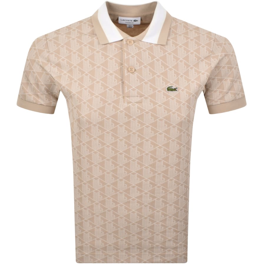 Image number 1 for Lacoste Logo Polo T Shirt Beige