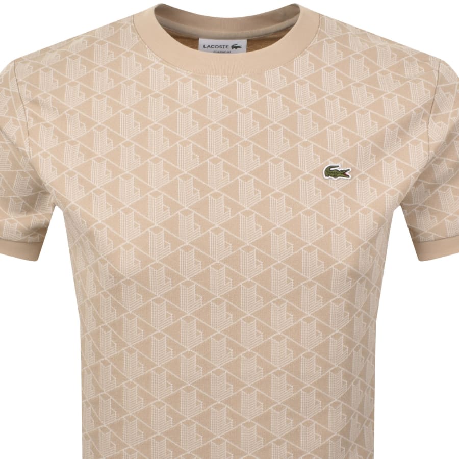 Image number 2 for Lacoste Logo T Shirt Beige