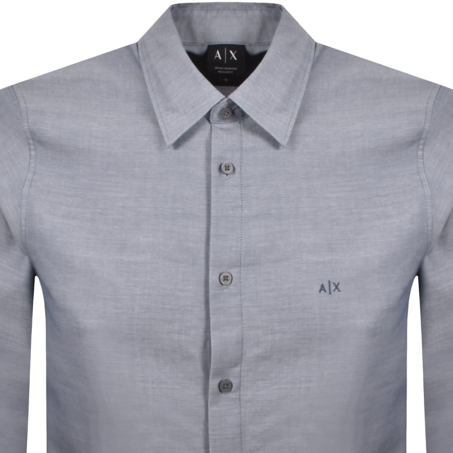 Image number 2 for Armani Exchange Long Sleeve Shirt Blue